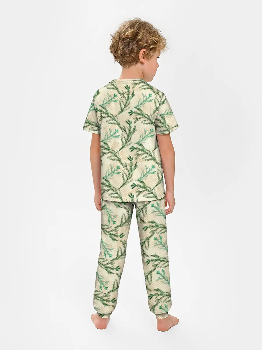 Детская пижама с брюками / Ель новогодняя