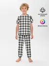 Детская пижама с брюками / Черно-белая клетка