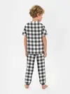 Детская пижама с брюками / Черно-белая клетка