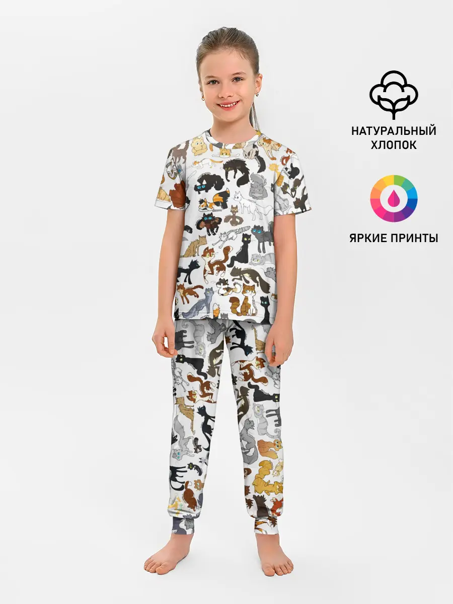 Детская пижама с брюками / Котоколлаж 03