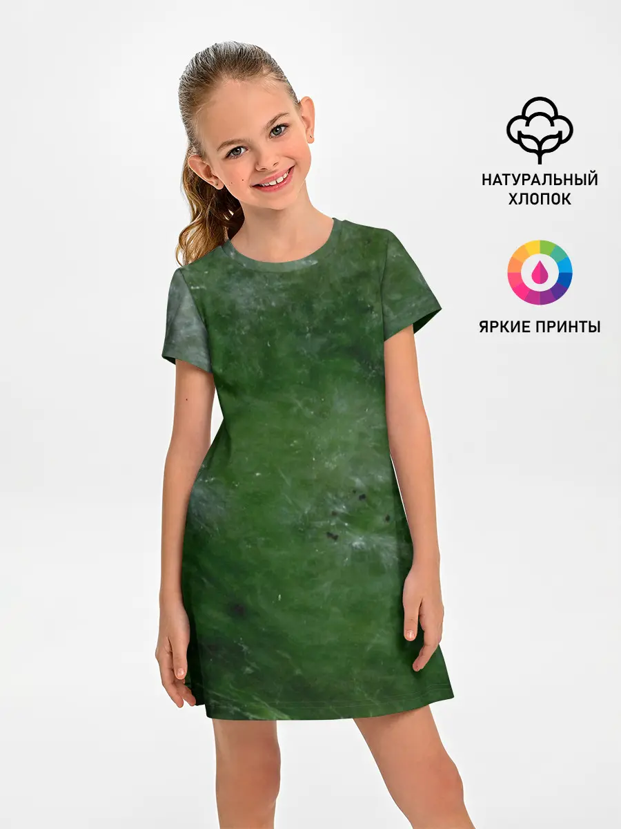 Детское платье / Точки На нефритовом Фоне