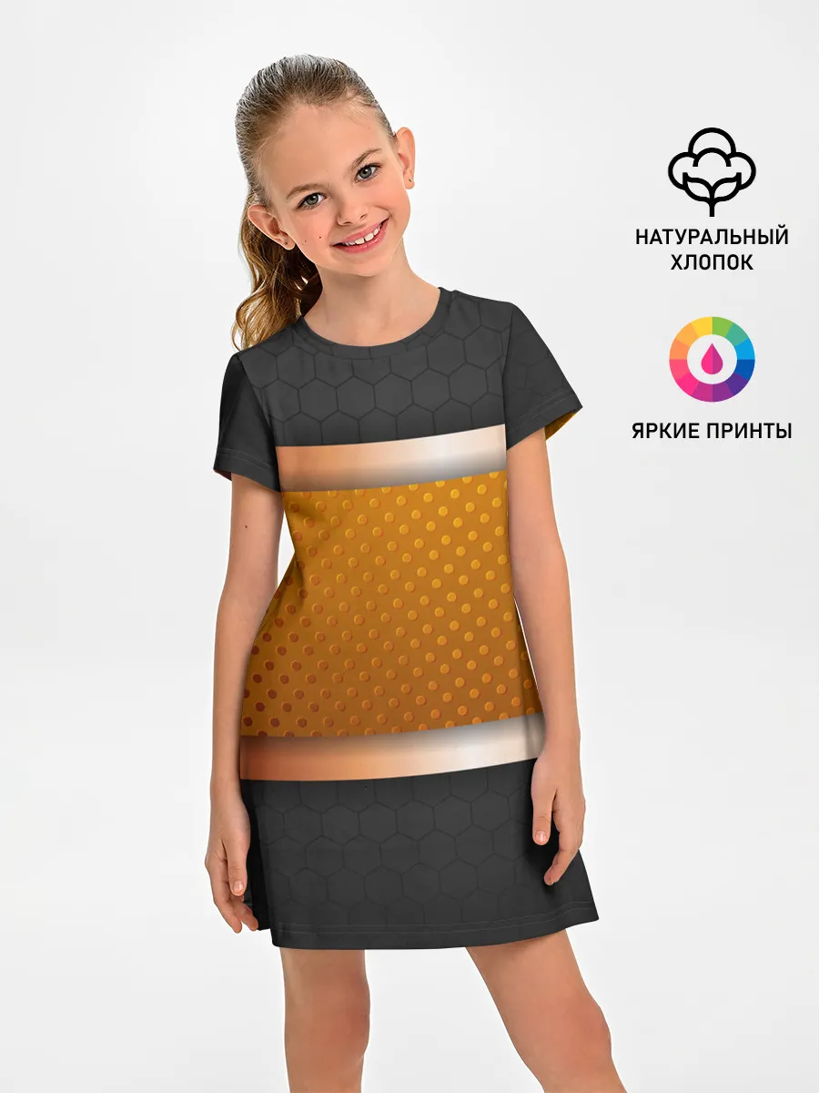 Детское платье / 3d gold / black