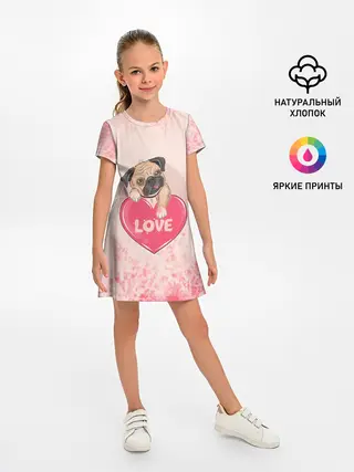 Детское платье / Love Pug | Люблю мопса
