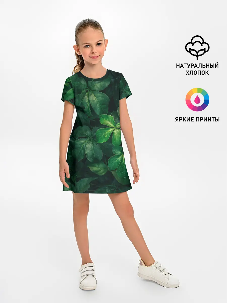 Детское платье / Тропическая листва | Тропики
