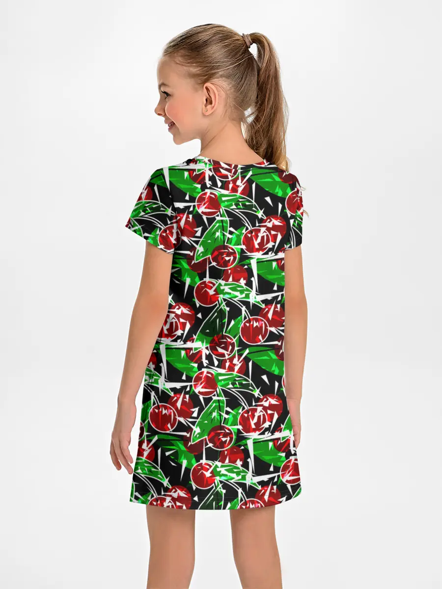 Детское платье / Абстрактный узор спелая вишня