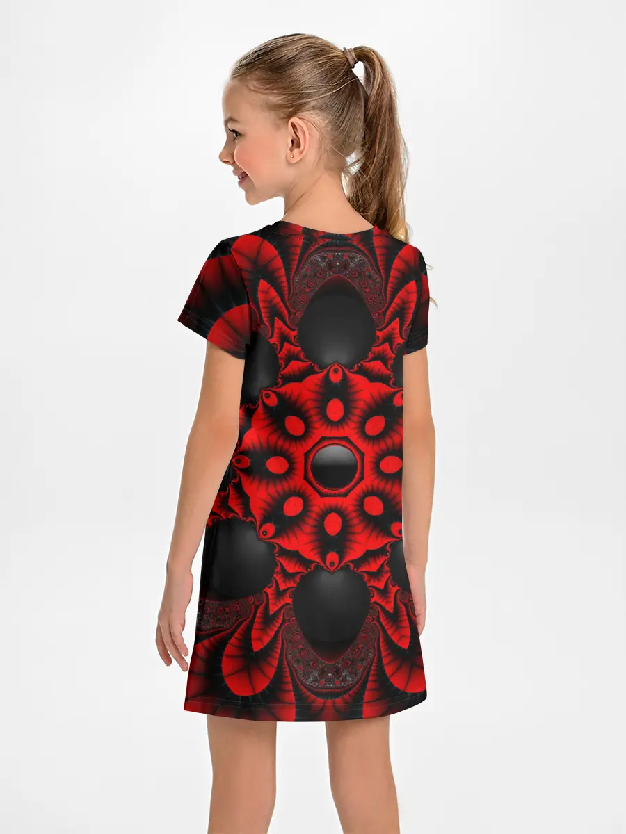 Детское платье / Красный цветок