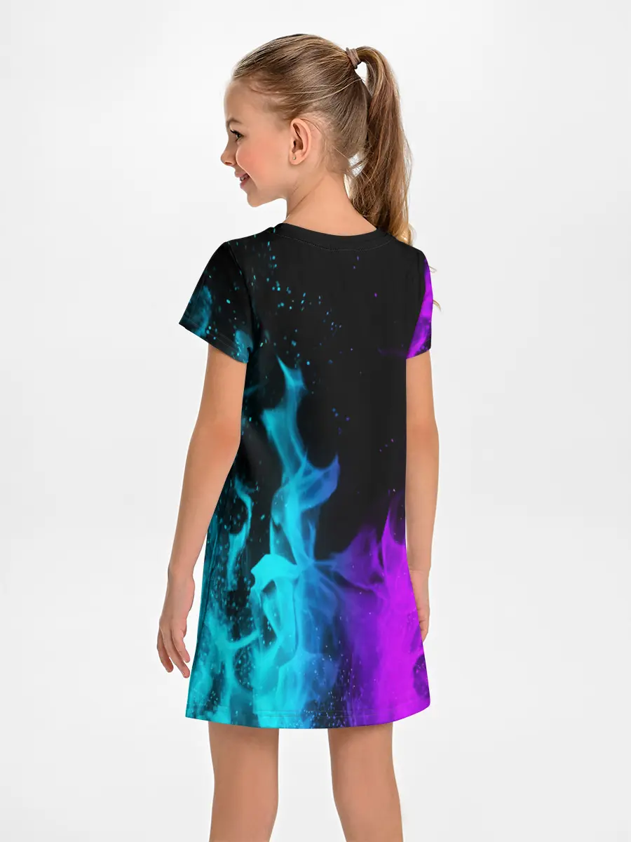 Детское платье / ПЛАМЯ | НЕОНОВЫЙ ОГОНЬ