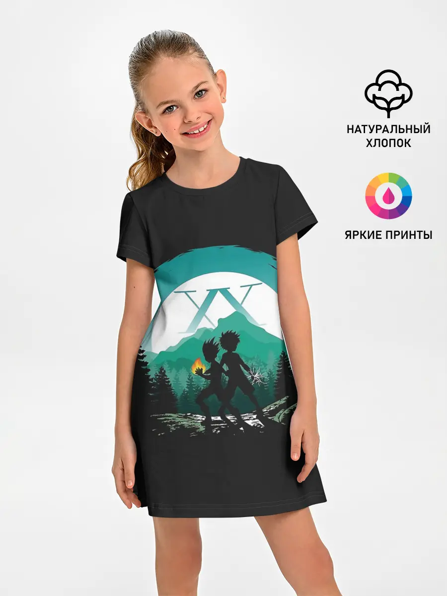 Детское платье / HH в круге бирюзовом