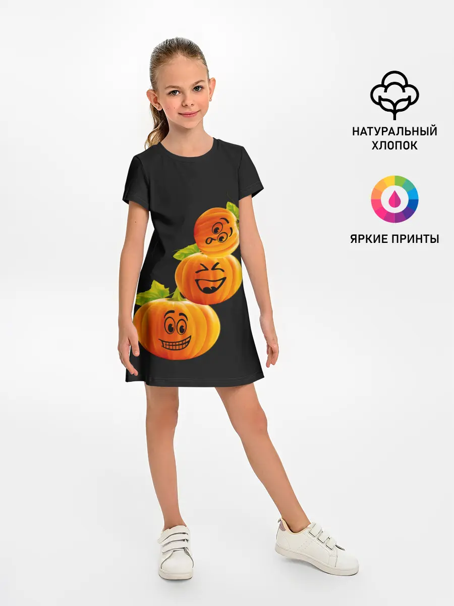 Детское платье / Хэллоуин смешные тыквы
