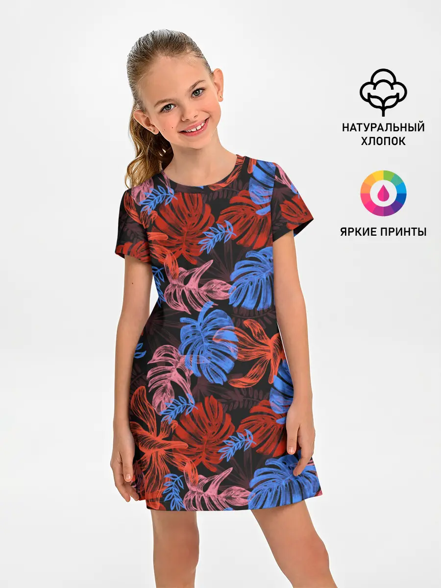 Детское платье / Неоновые Тропики