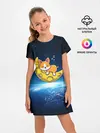 Детское платье / Лунный корги | Space Corgi