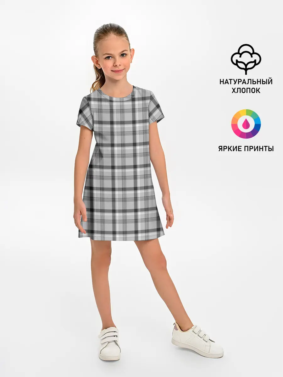 Детское платье / Черная клеточка