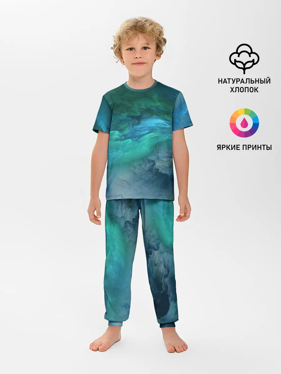 Детская пижама с брюками / Изумрудные Облака