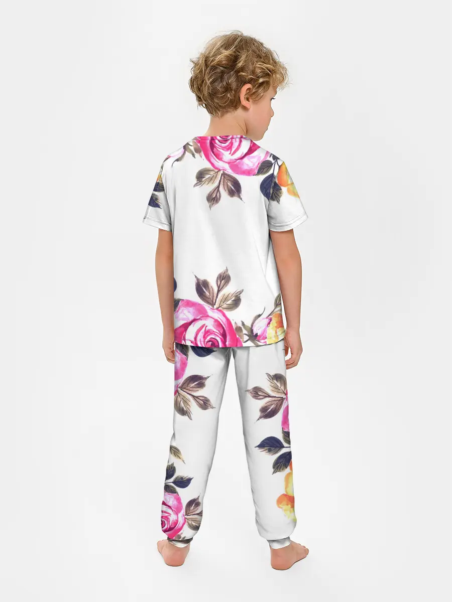 Детская пижама с брюками / Розы