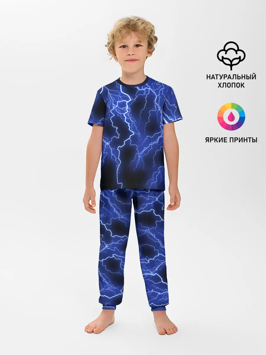 Детская пижама с брюками / МОЛНИЯ NEON