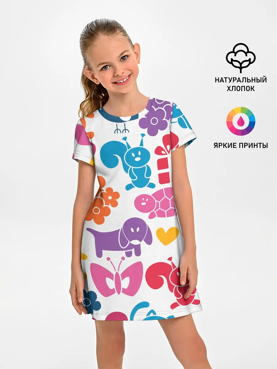 Детское платье / Звери, детская