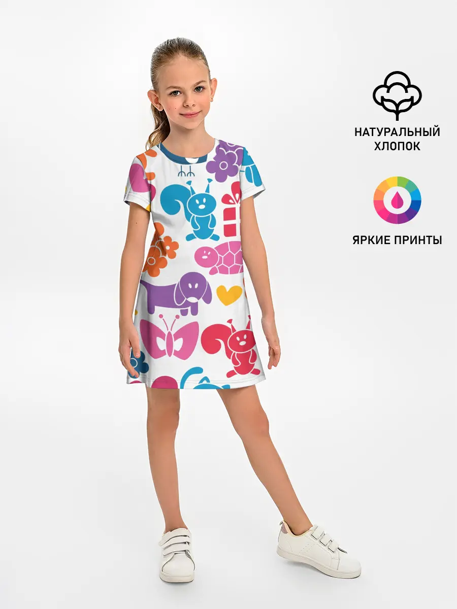 Детское платье / Звери, детская