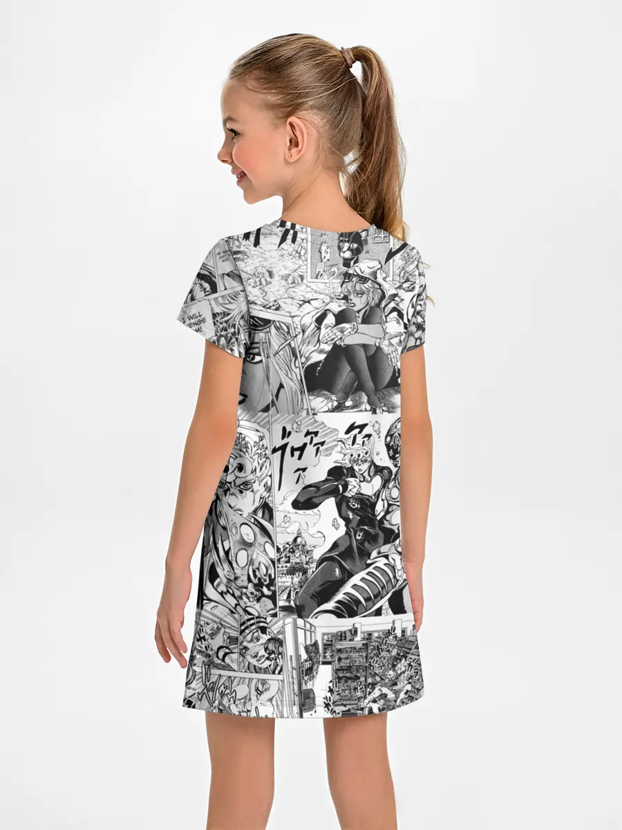 Детское платье / Серый комикс jojo