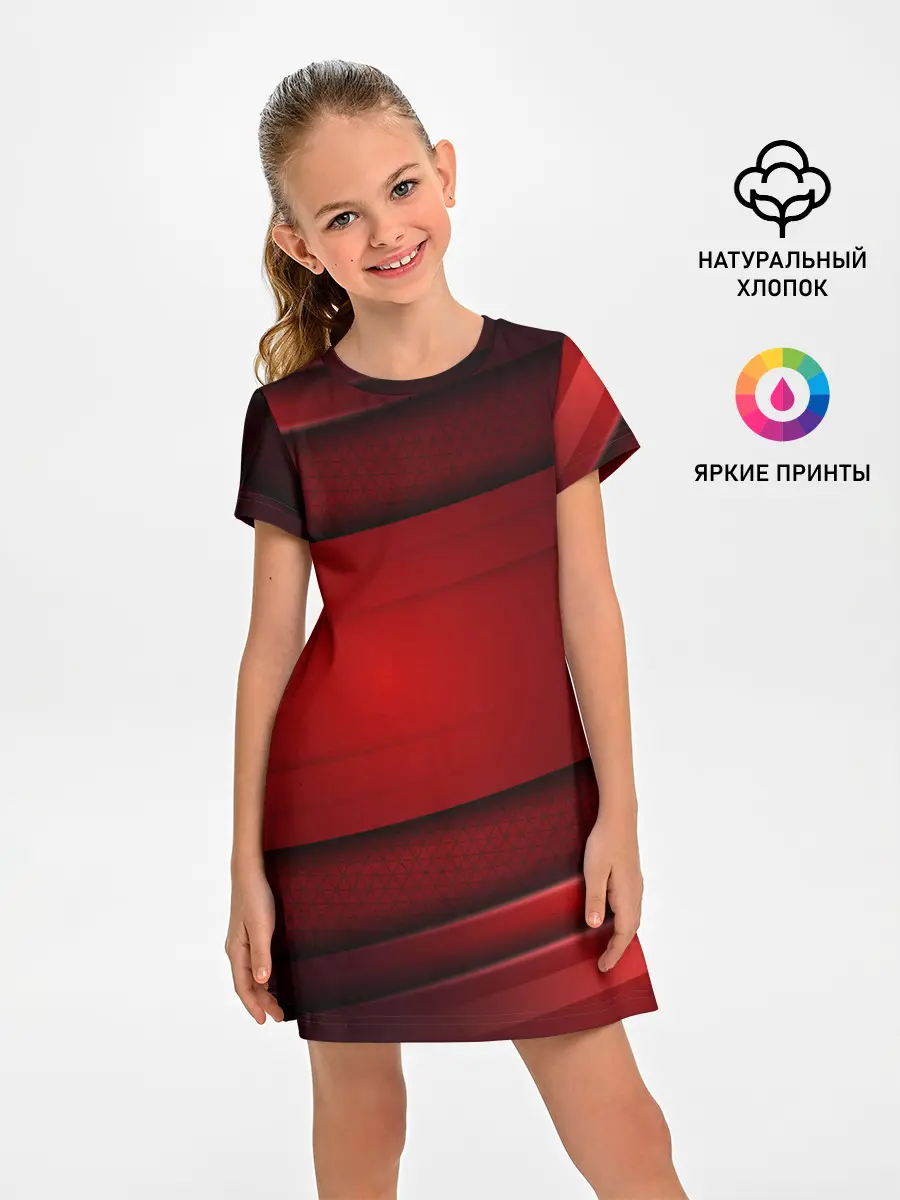 Детское платье / 3D red Абстрактные линии