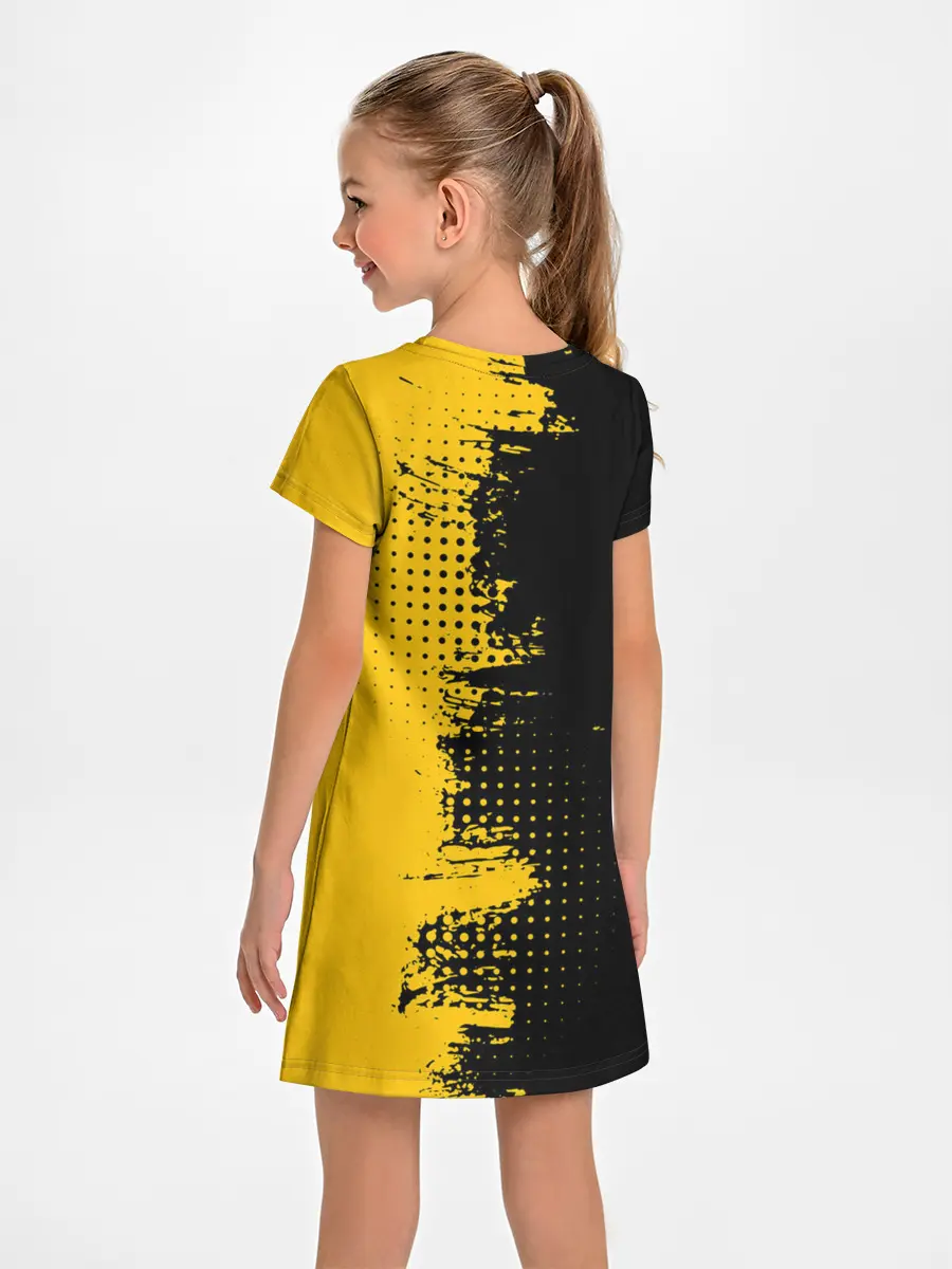 Детское платье / ЧЕРНО ЖЕЛТЫЙ ГРАНЖ | GRUNGE