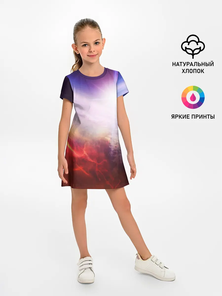 Детское платье / Звезды в неоне