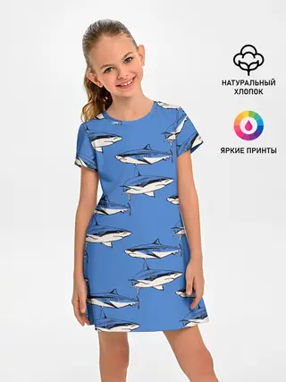 Детское платье / Акулы Паттерн