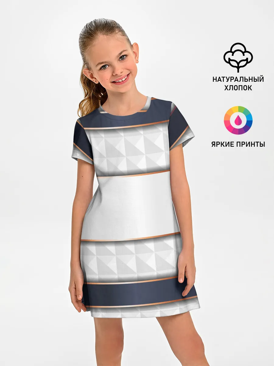 Детское платье / White 3d lines