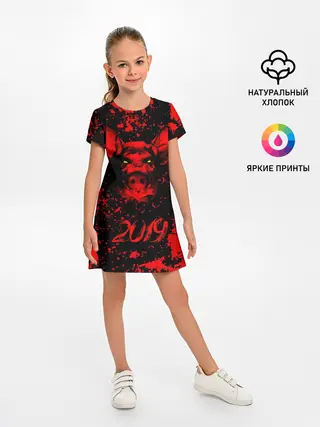 Детское платье / Красный поросенок