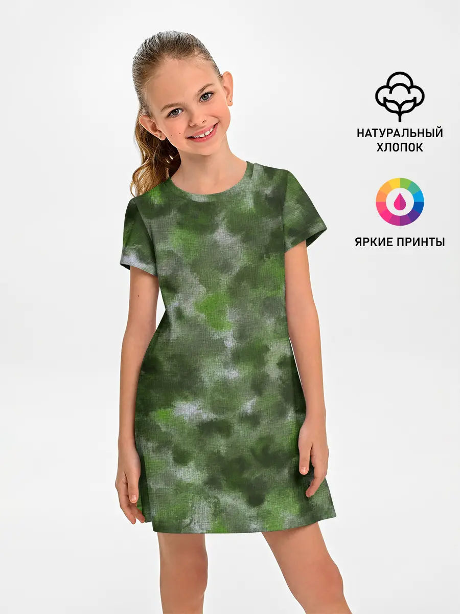 Детское платье / Canvas Green Camo