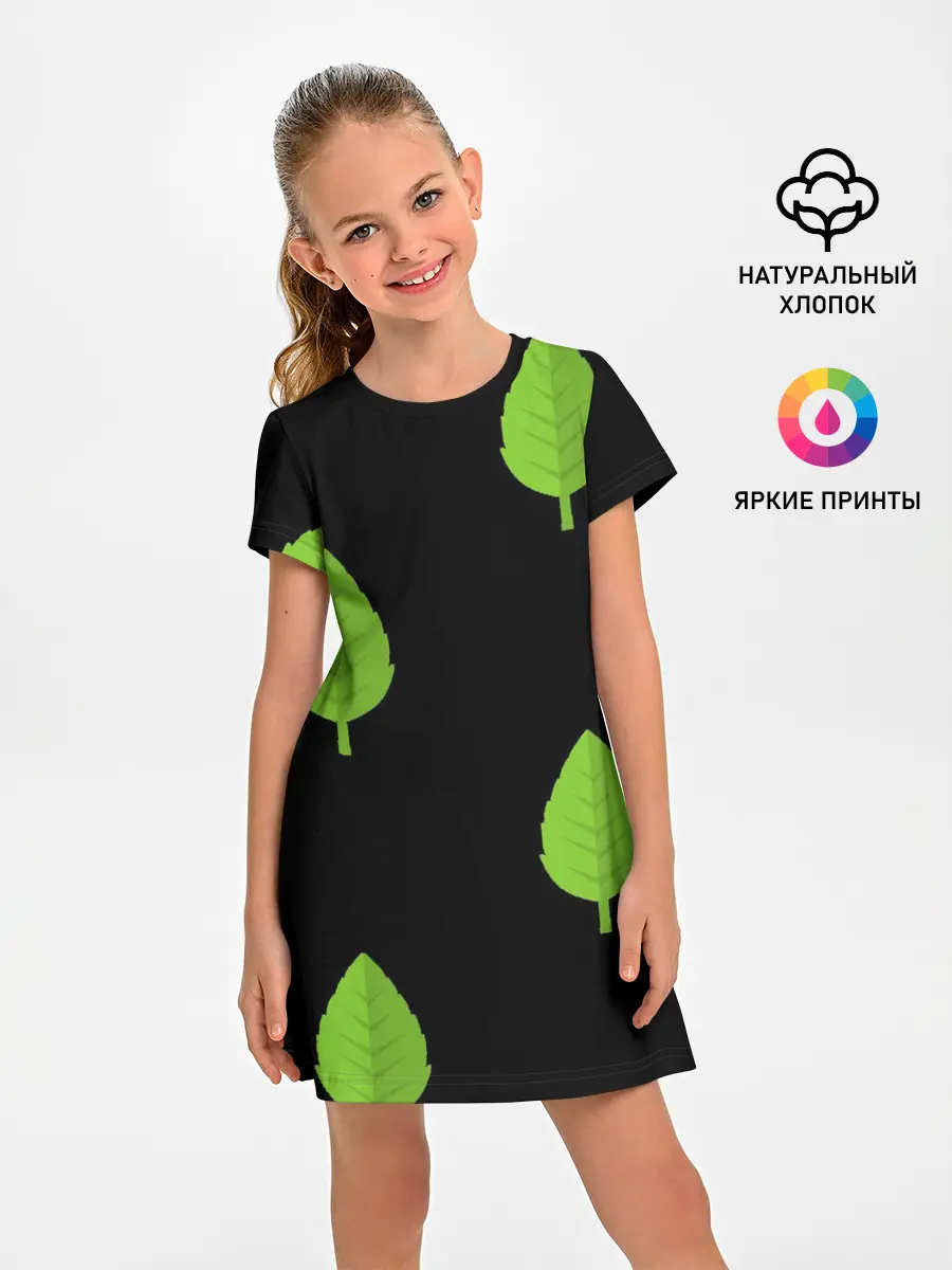 Детское платье / Птица и листочек