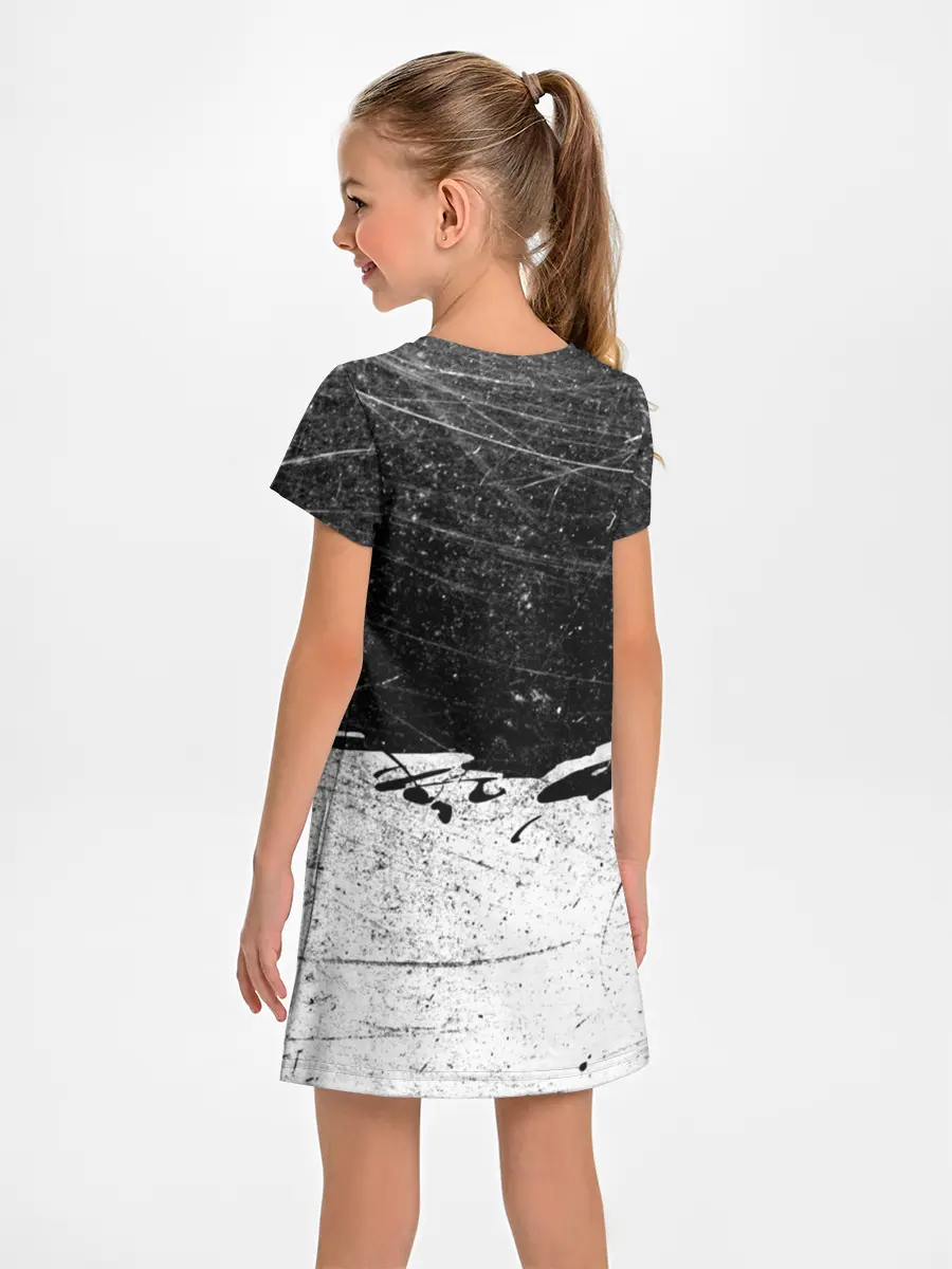 Детское платье / Линкин Парк Лого Рок ЧБ | Linkin Park Rock