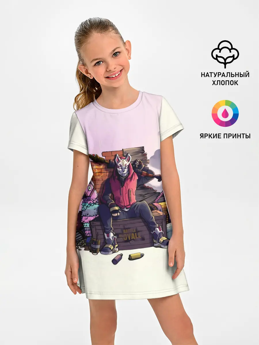 Детское платье / Fortnite. Drift and Lama