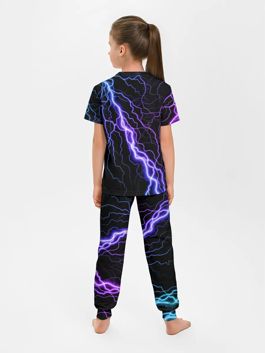 Детская пижама с брюками / НЕОНОВАЯ МОЛНИЯ / ГРОЗА