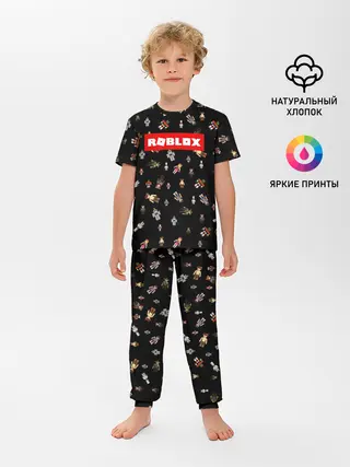 Детская пижама с брюками / ROBLOX PATTERN | РОБЛОКС