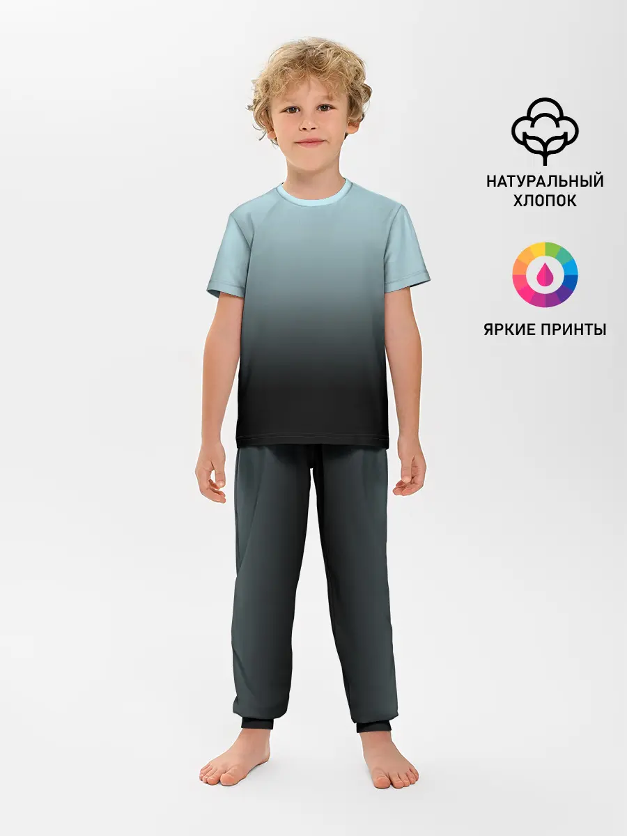Детская пижама с брюками / Black and Blue gradient