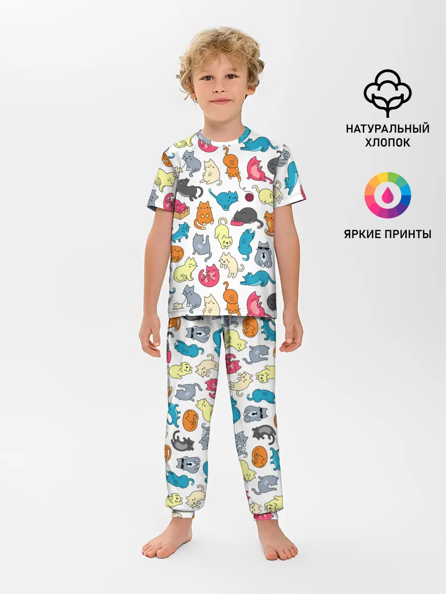 Детская пижама с брюками / Кошачья стая
