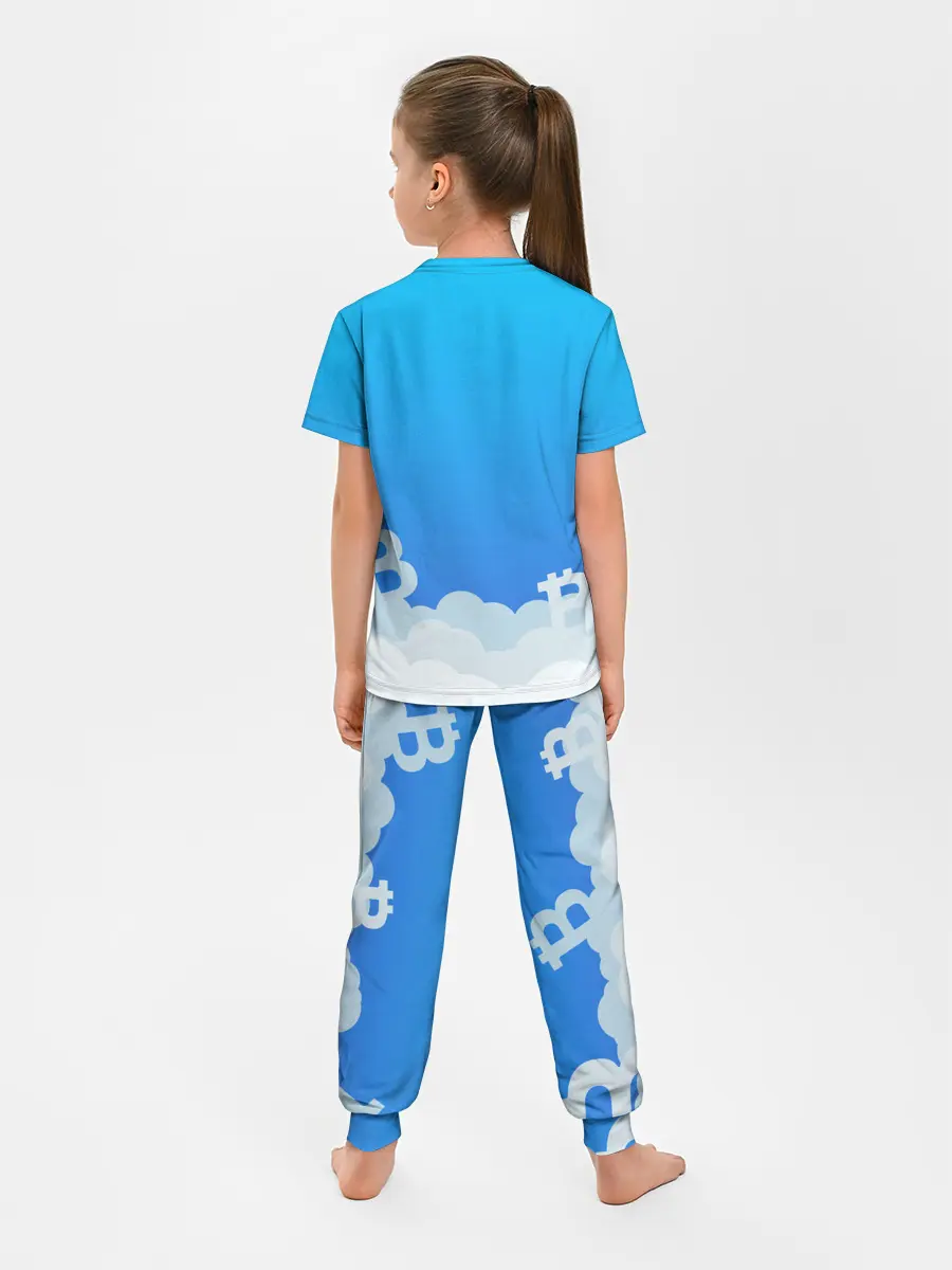 Детская пижама с брюками / БИТКОИН В КОСМОС