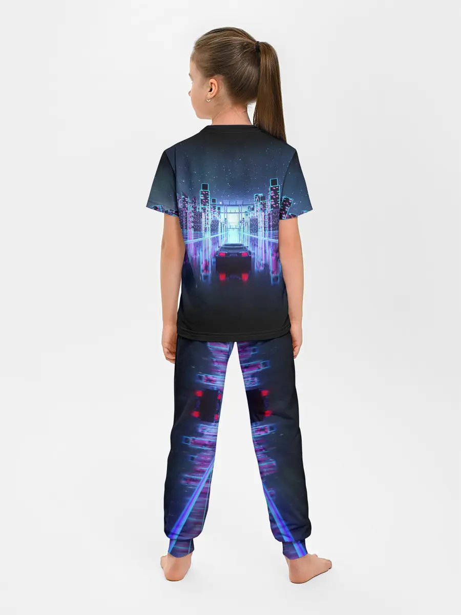Детская пижама с брюками / SYNTHWAVE / RETROWAVE