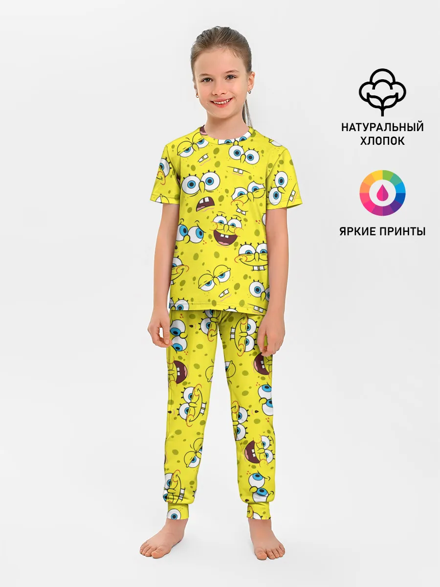 Детская пижама с брюками / Губка Боб / SpongeBob pattern