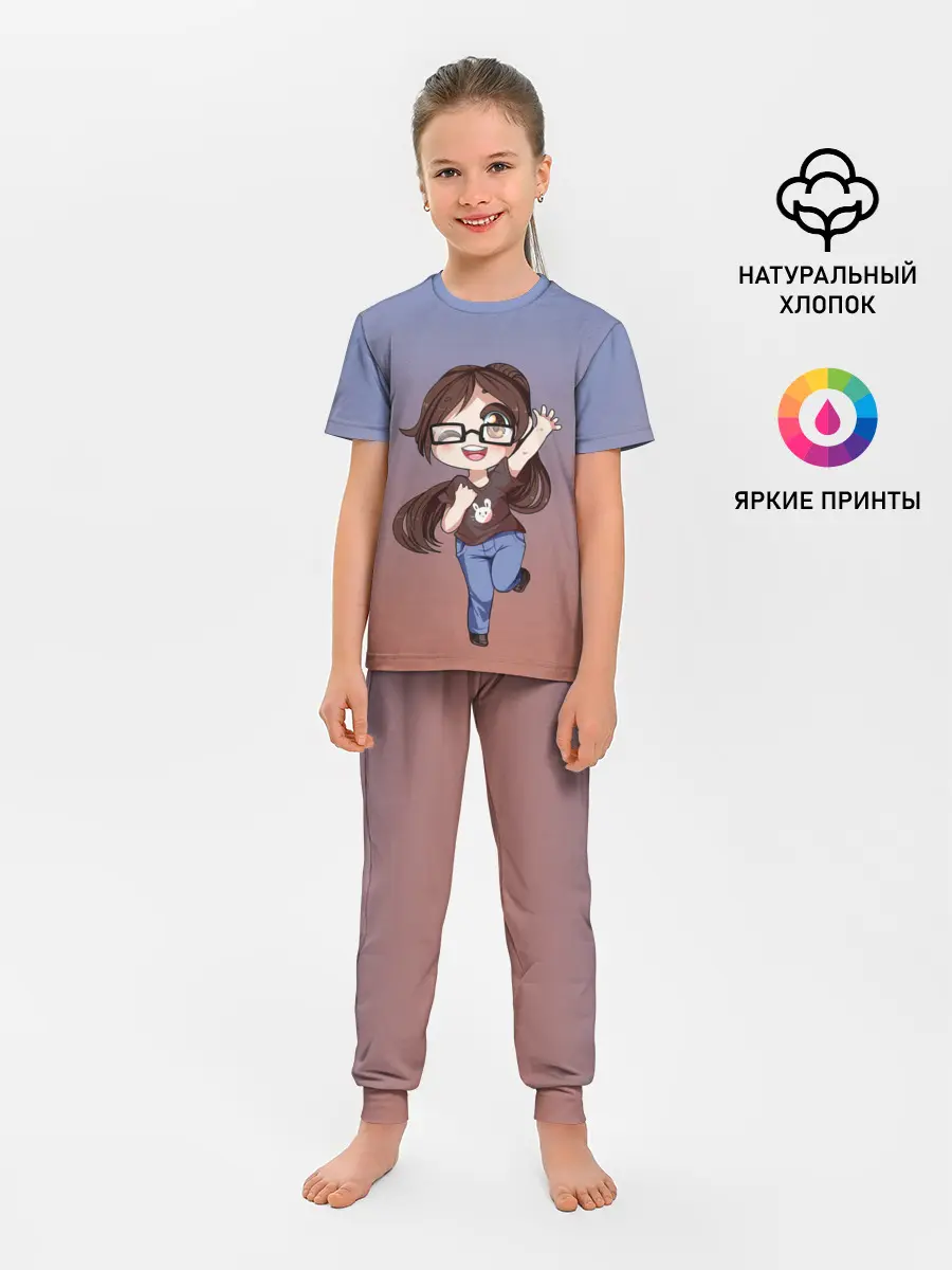 Детская пижама с брюками / обычная девочка фрилансер