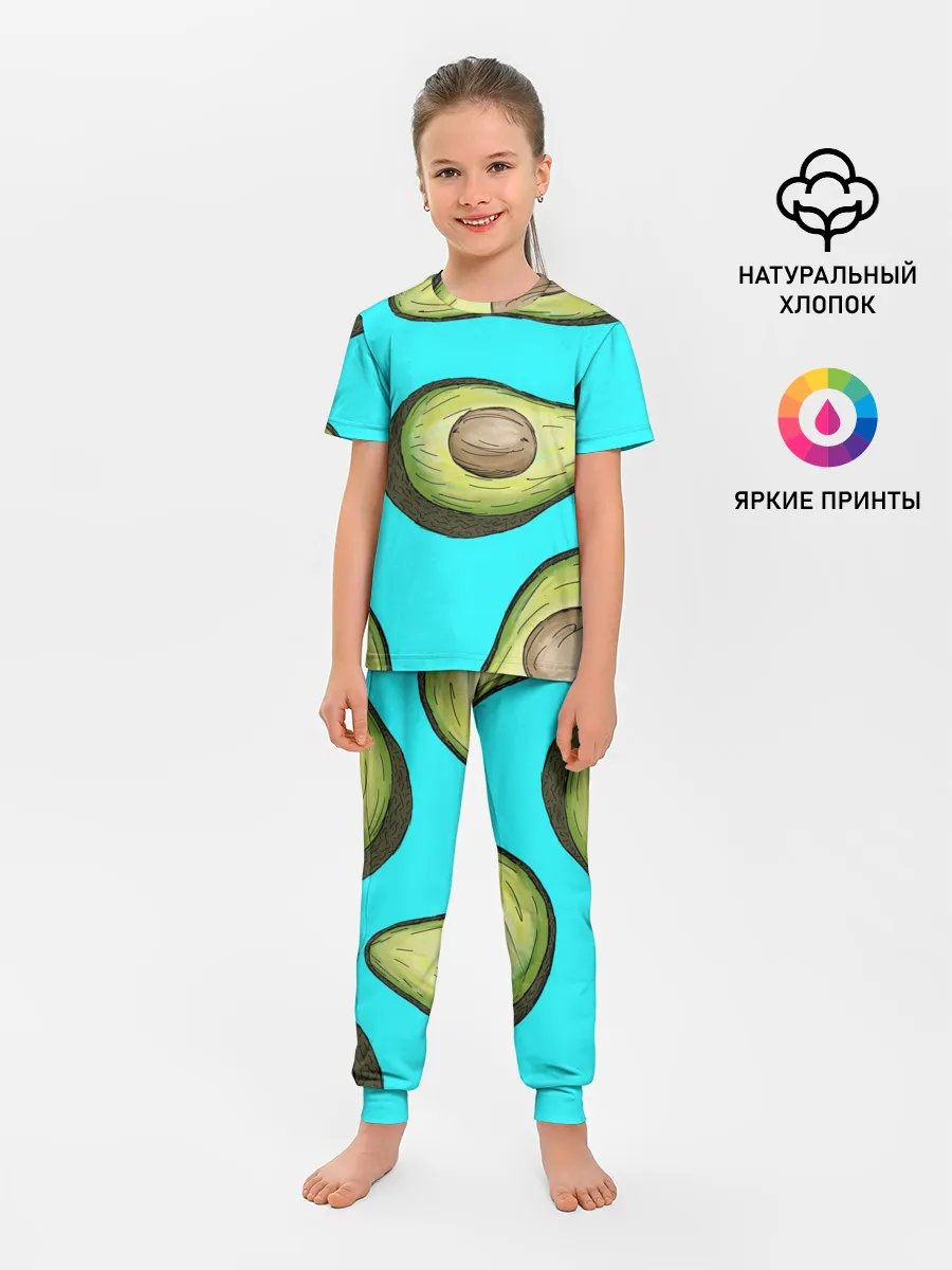 Детская пижама с брюками / Авокадо