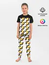 Детская пижама с брюками / Черно-желтый геометрический