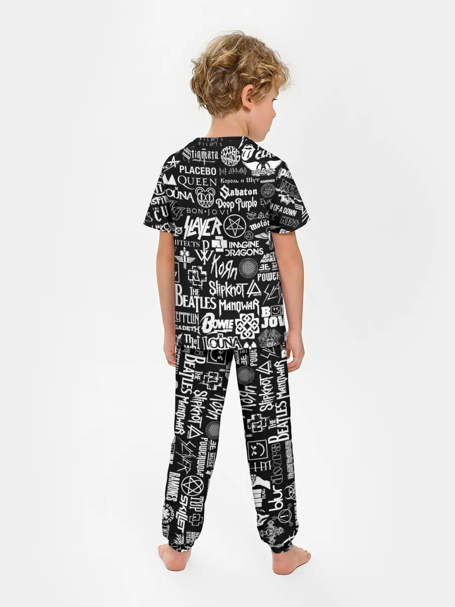 Детская пижама с брюками / ЛОГОТИПЫ РОК ГРУПП | ROCK