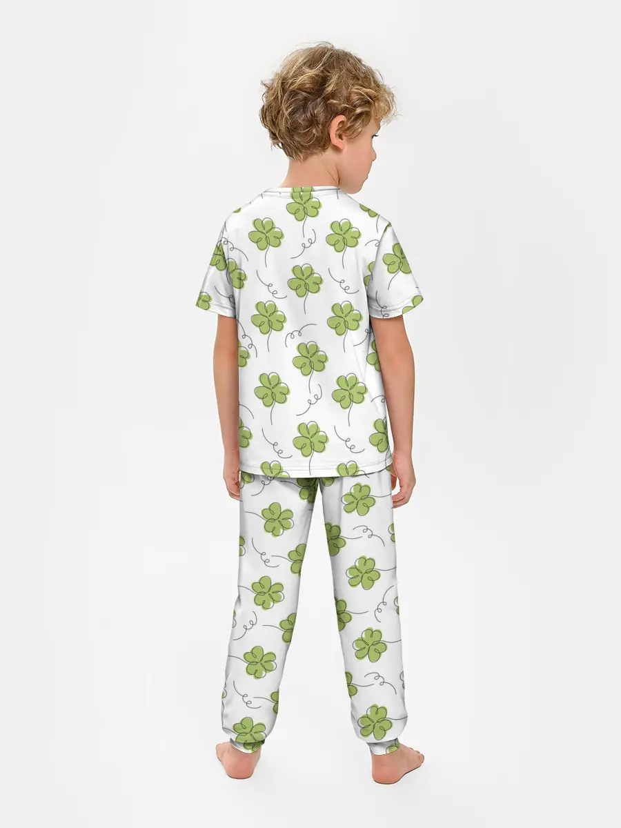 Детская пижама с брюками / Клевер на День святого Патрика