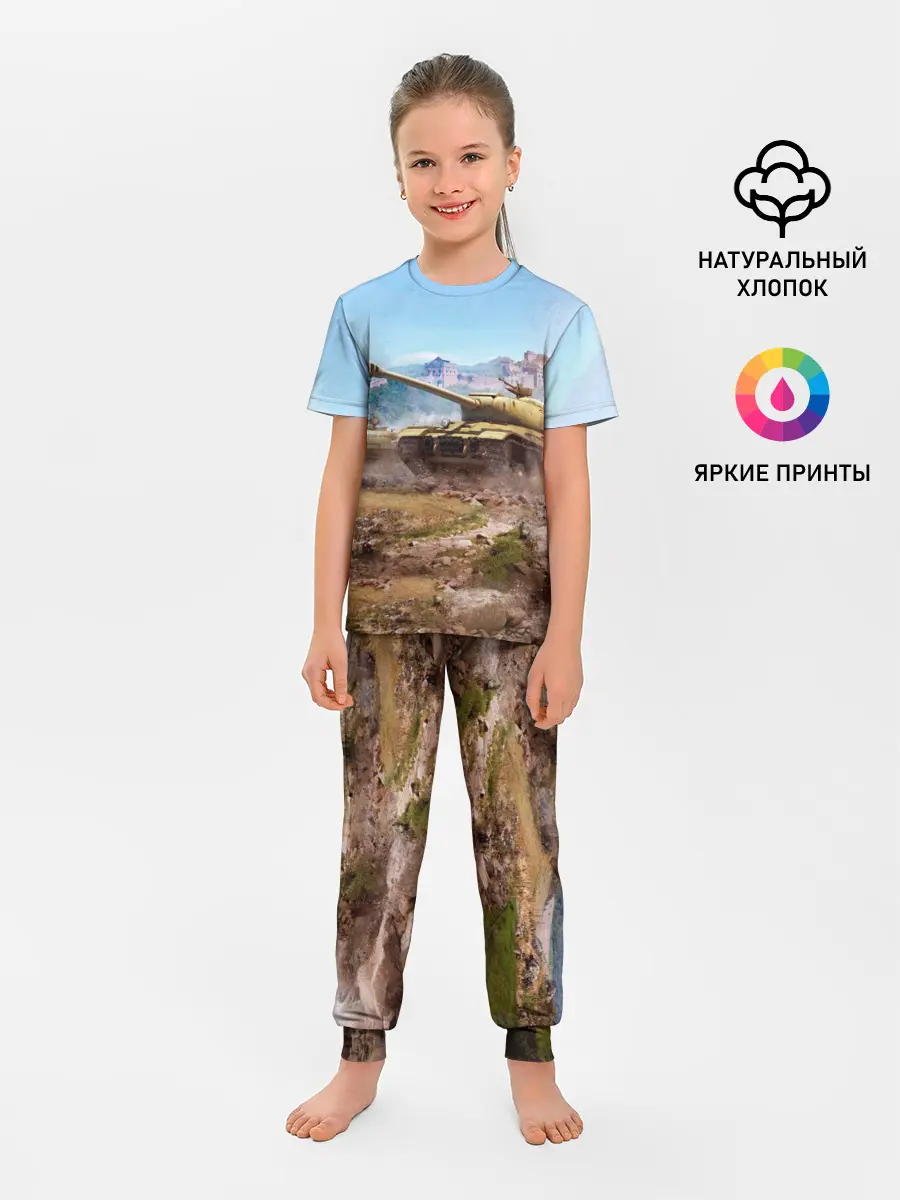 Детская пижама с брюками / Танки
