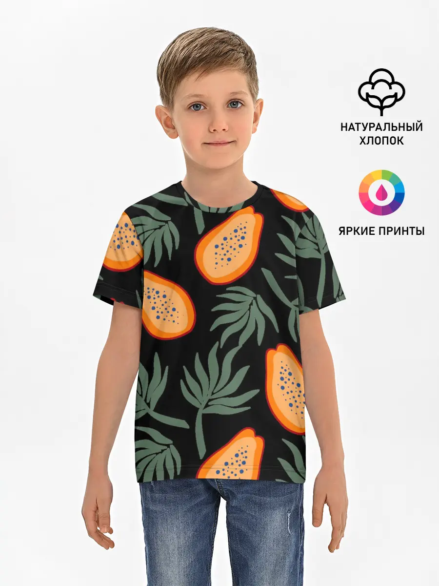 Детская базовая футболка / Папайя