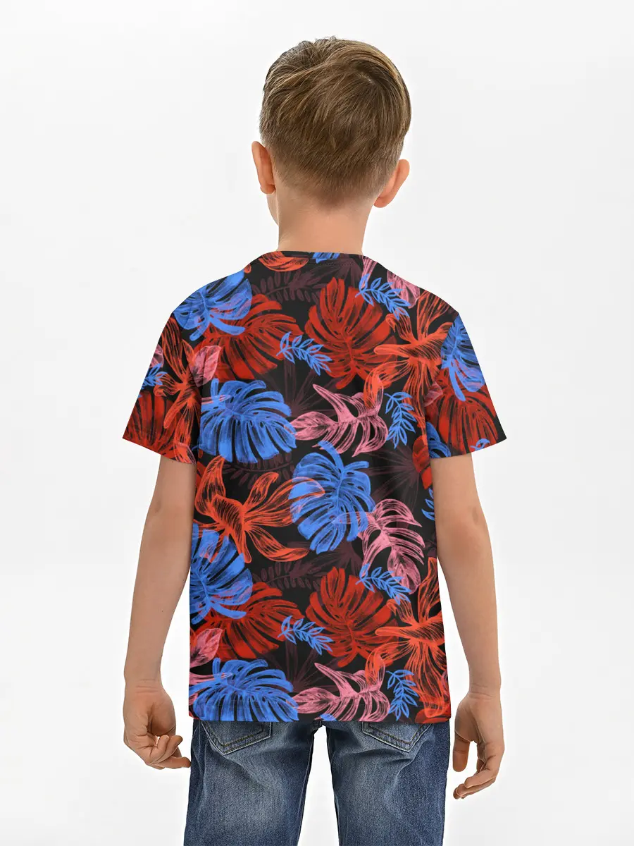 Детская базовая футболка / Неоновые Тропики
