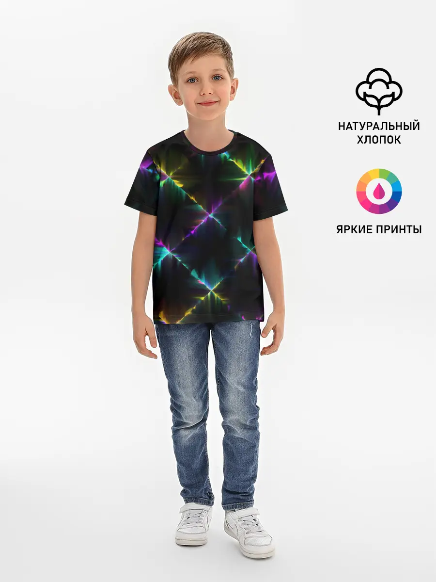 Детская базовая футболка / НЕОНОВАЯ ТЕКСТУРА