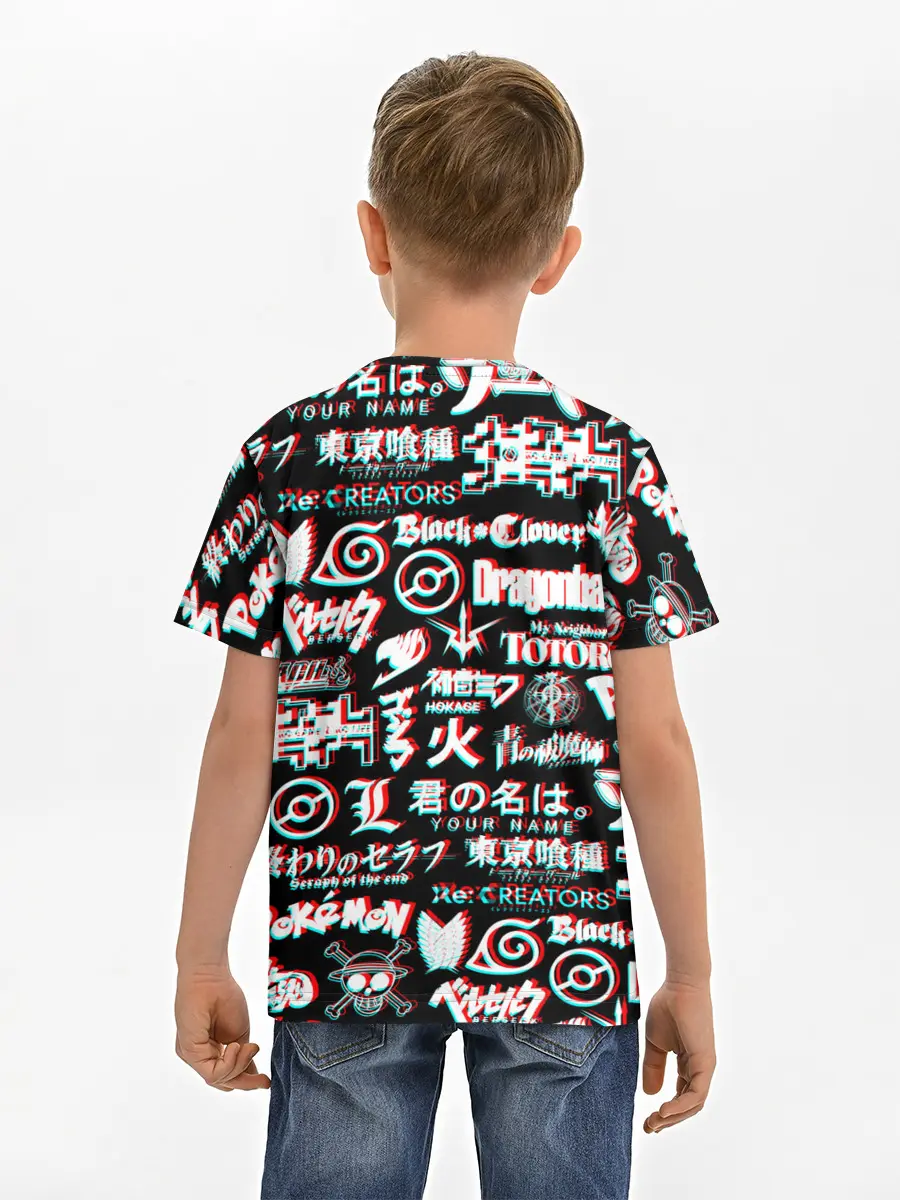 Детская базовая футболка / ЛОГО АНИМЕ ГЛИТЧ