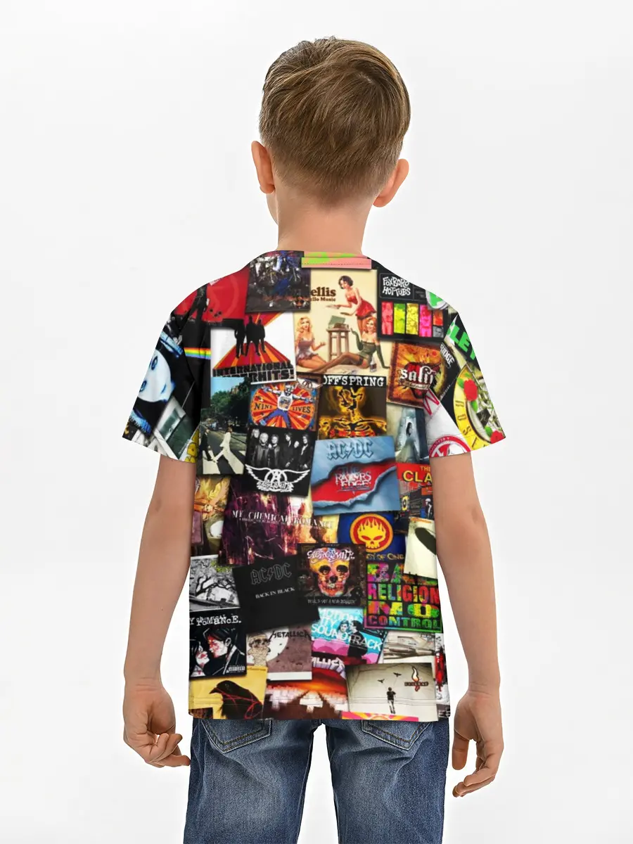 Детская базовая футболка / Альбомы лучших РОК групп